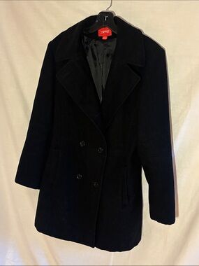 Esprit Black Double-Breasted Pea Coat